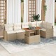 Sonata H Градински Софа Комплект 7 pcs бежово и кремаво 100 x 55 x 73 см