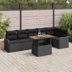 Sonata H Градински Софа Комплект 7 pcs Черно 100 x 55 x 73 см - Canapele și bănci de grădină