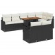 Sonata H Градински Софа Комплект 9 pcs Черно и кремаво 100 x 55 x 73 см