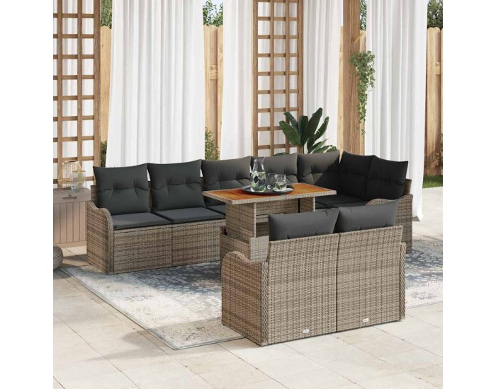 Sonata H Градински Софа Комплект 9 pcs Сив 100 x 55 x 73 см