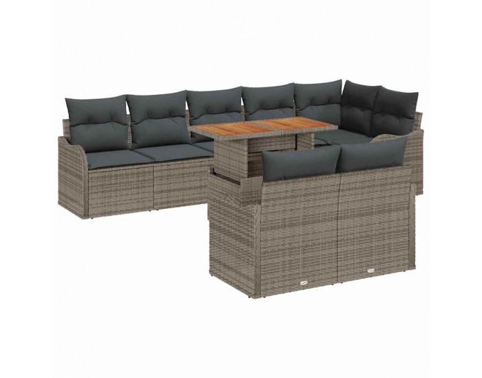 Sonata H Градински Софа Комплект 9 pcs Сив 100 x 55 x 73 см