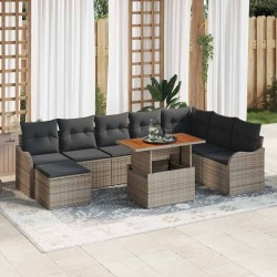 Sonata H Градински Софа Комплект с възглавница със съхранение 9 pcs Сив - Canapele și bănci de grădină