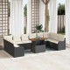 Sonata H Градински Софа Комплект 11 pcs Черно и кремаво 100 x 55 x 73 см