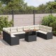 Sonata H Градински Софа Комплект 11 pcs Черно и кремаво 100 x 55 x 73 см