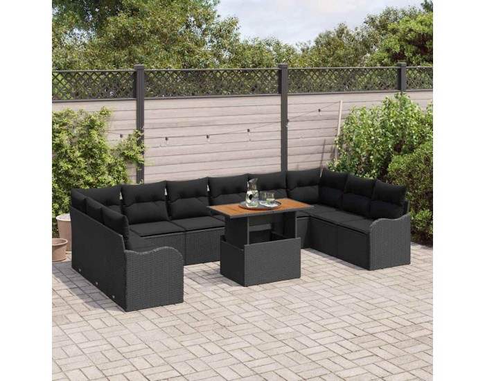 Sonata H Градински Софа Комплект 11 pcs Черно 100 x 55 x 73 см