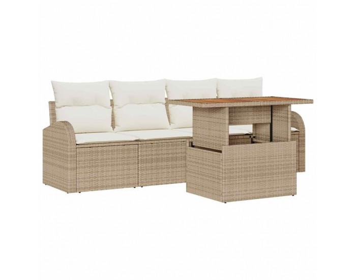 Sonata H Градински Софа Комплект 5 pcs бежово и кремаво 100 x 55 x 73 см