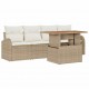 Sonata H Градински Софа Комплект 5 pcs бежово и кремаво 100 x 55 x 73 см