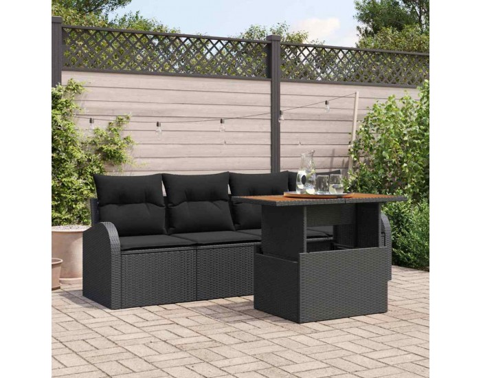 Sonata H Градински Софа Комплект 5 pcs Черно 100 x 55 x 73 см
