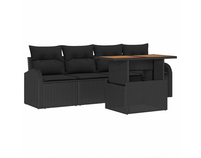 Sonata H Градински Софа Комплект 5 pcs Черно 100 x 55 x 73 см