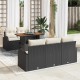 Sonata H Градински Софа Комплект 6 pcs Черно и кремаво 100 x 55 x 73 см