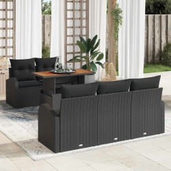 Sonata H Градински Софа Комплект 6 pcs Черно 100 x 55 x 73 см - Canapele și bănci de grădină
