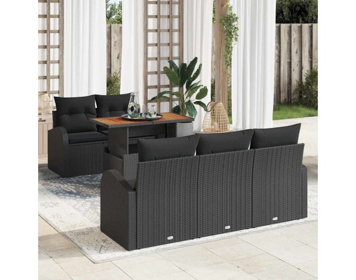 Sonata H Градински Софа Комплект 6 pcs Черно 100 x 55 x 73 см