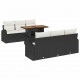 Sonata Set de canapele pentru grădină 7 buc. negru și crem