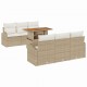 Sonata H Градински Софа Комплект 7 pcs бежово и кремаво 100 x 55 x 73 см