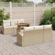 Sonata H Градински Софа Комплект 7 pcs бежово и кремаво 100 x 55 x 73 см