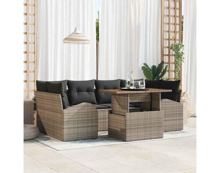 Sonata H Градински Софа Комплект 7 pcs Сив 100 x 55 x 73 см