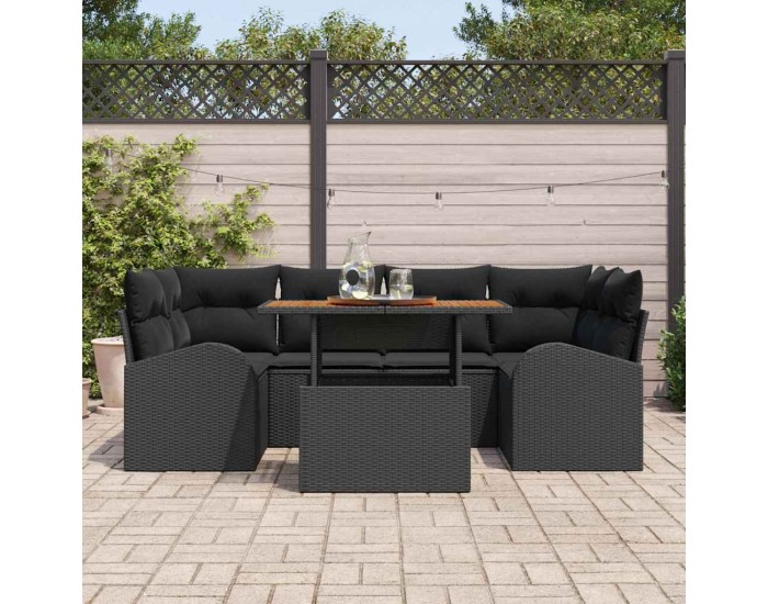 Sonata H Градински Софа Комплект 7 pcs Черно 100 x 55 x 73 см