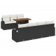 Sonata H Градински Софа Комплект 8 pcs Черно и кремаво 100 x 55 x 73 см