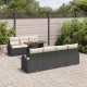 Sonata H Градински Софа Комплект 8 pcs Черно и кремаво 100 x 55 x 73 см