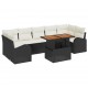 Sonata H Градински Софа Комплект 8 pcs Черно и кремаво 100 x 55 x 73 см
