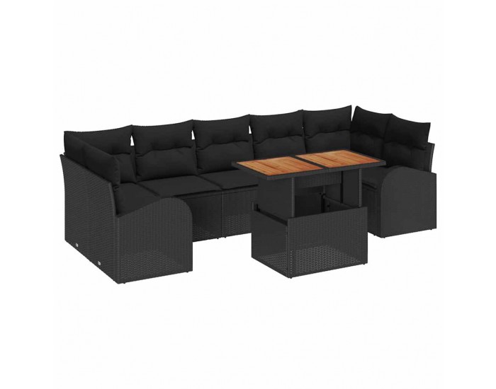 Sonata H Градински Софа Комплект 8 pcs Черно 100 x 55 x 73 см