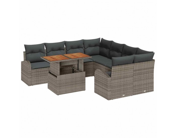 Sonata H Градински Софа Комплект 9 pcs Сив 100 x 55 x 73 см