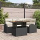 Sonata H Градински Софа Комплект 5 pcs Черно и кремаво 100 x 55 x 73 см