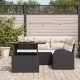 Sonata H Градински Софа Комплект 5 pcs Черно и кремаво 100 x 55 x 73 см