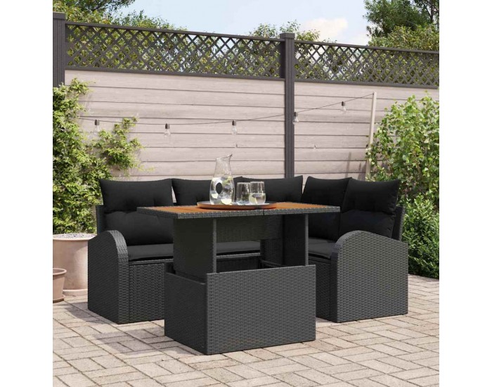 Sonata H Градински Софа Комплект 5 pcs Черно 100 x 55 x 73 см