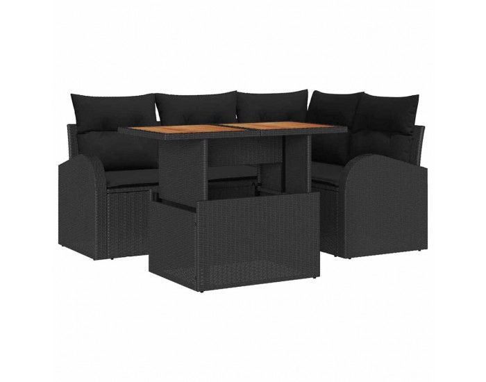 Sonata H Градински Софа Комплект 5 pcs Черно 100 x 55 x 73 см