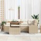 Sonata H Градински Софа Комплект 6 pcs бежово и кремаво 100 x 55 x 73 см
