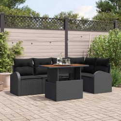Sonata H Градински Софа Комплект 6 pcs Черно 100 x 55 x 73 см - Canapele și bănci de grădină