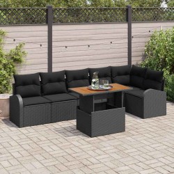 Sonata H Градински Софа Комплект 7 pcs Черно 100 x 55 x 73 см - Canapele și bănci de grădină