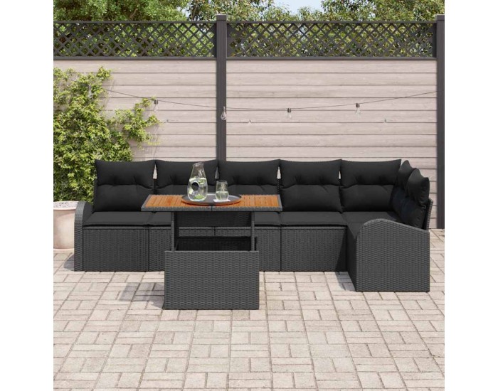 Sonata Set de canapele pentru grădină 7 buc. Negru