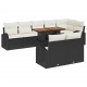 Sonata H Градински Софа Комплект 9 pcs Черно и кремаво 100 x 55 x 73 см