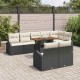 Sonata H Градински Софа Комплект 9 pcs Черно и кремаво 100 x 55 x 73 см