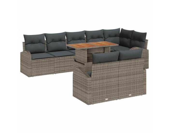 Sonata H Градински Софа Комплект 9 pcs Сив 100 x 55 x 73 см