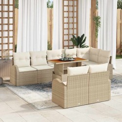 Sonata H Градински Софа Комплект 9 pcs бежово и кремаво 100 x 55 x 73 см - Canapele și bănci de grădină