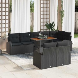 Sonata H Градински Софа Комплект 9 pcs Черно 100 x 55 x 73 см - Canapele și bănci de grădină