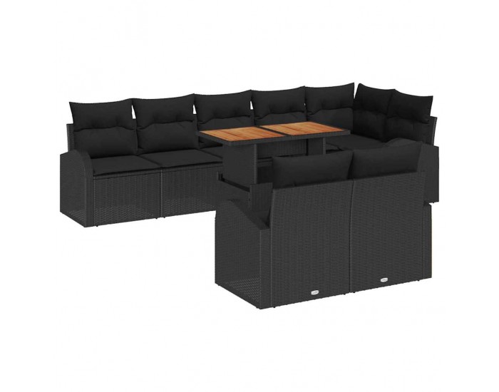 Sonata H Градински Софа Комплект 9 pcs Черно 100 x 55 x 73 см