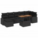 Sonata H Градински Софа Комплект с възглавница 8 pcs Черно
