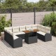 Sonata H Градински Софа Комплект 10 pcs Черно и кремаво 100 x 55 x 73 см