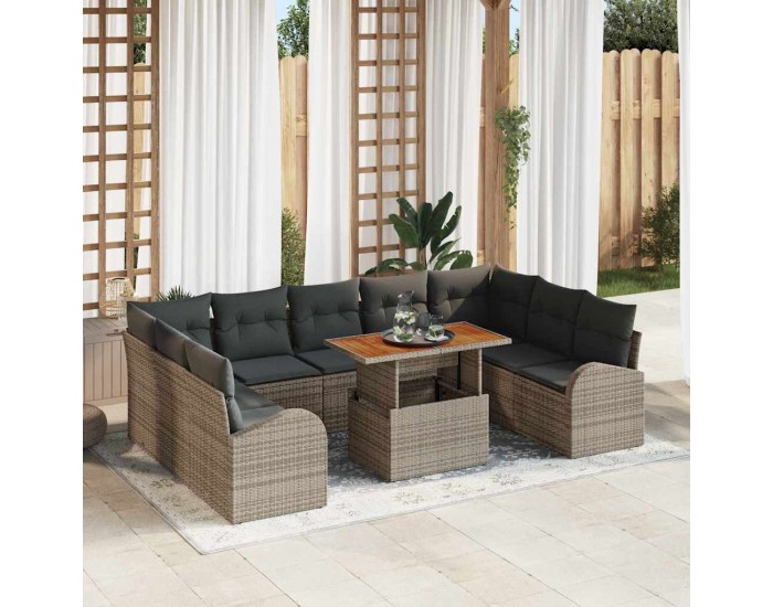 Sonata H Градински Софа Комплект 10 pcs Сив 100 x 55 x 73 см