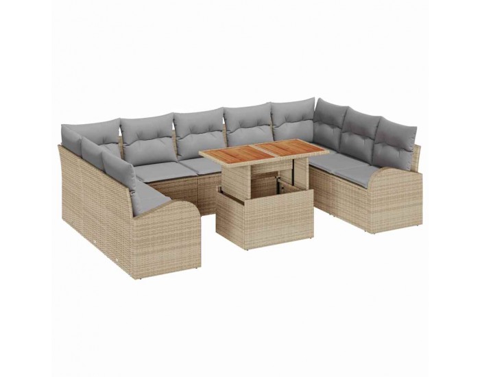 Sonata H Градински Софа Комплект 10 pcs бежово и светлосиво