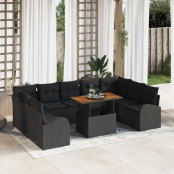 Sonata H Градински Софа Комплект 10 pcs Черно 100 x 55 x 73 см - Canapele și bănci de grădină