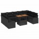 Sonata H Градински Софа Комплект 10 pcs Черно 100 x 55 x 73 см