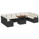 Sonata H Градински Софа Комплект 11 pcs Черно и кремаво 100 x 55 x 73 см