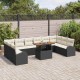 Sonata H Градински Софа Комплект 11 pcs Черно и кремаво 100 x 55 x 73 см