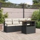 Sonata H Градински Софа Комплект 5 pcs Черно и кремаво 100 x 55 x 73 см