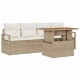 Sonata H Градински Софа Комплект 5 pcs бежово и кремаво 100 x 55 x 73 см